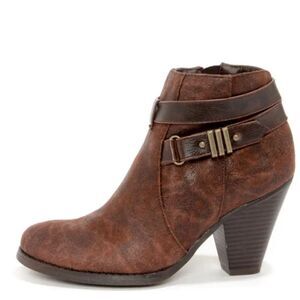 MADDEN GIRL Women’s Strappy Brown Bootie Size 8.5 (Sulley) Vegan Leather Boho